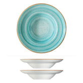 Aqua dia.10.75" h:2.25" 16 oz. Round Blue Vitrified Bowl (Set of 2)
