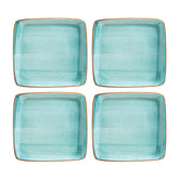 Bonna China Sea Blue 6.25" x 5.75" Square Blue Porcelain Plate (Set of 4)