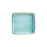 Aqua 10.5" x 10" Square Blue Vitrified Plate (1 each)