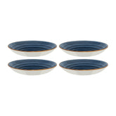 Bonna China Night Blue dia.9" h:2" 34 oz. Round Blue Porcelain Bowl (Set of 4)