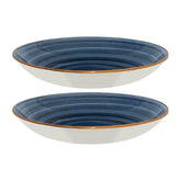Bonna China Night Blue dia.10" h:2" 44 oz. Round Blue Porcelain Bowl (Set of 2)