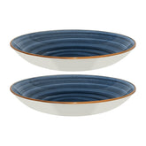 Dusk dia.11" h:2.5" 57 oz. Round Blue Vitrified Bowl (Set of 2)