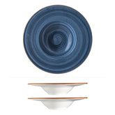 Dusk dia.11" h:2.5" 14 oz. Round Blue Vitrified Bowl (Set of 2)