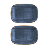 Bonna China Night Blue 4.75" x 3.25" x h:1" 4 oz. Rectangular Blue Porcelain Deep Plate (Set of 2)