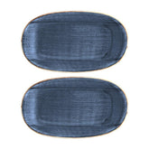 Bonna China Night Blue 7.5" x 4.25" x h:1" Oval Blue Porcelain Platter (Set of 2)