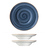 Dusk dia.10.75" h:2.25" 16 oz. Round Blue Vitrified Bowl (Set of 2)