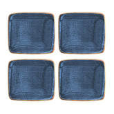 Dusk 3.5" x 3.5" x h:1.25" 1 oz. Square Blue Vitrified Ramekin (Set of 4)
