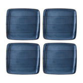 Dusk 6.25" x 5.75" Square Blue Vitrified Plate (Set of 4)