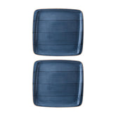 Bonna China Night Blue 8.5" x 8" Square Blue Porcelain Plate (Set of 2)