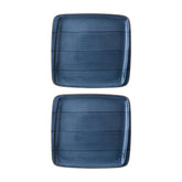 Dusk 8.5" x 8" Square Blue Vitrified Plate (Set of 2)
