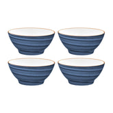 Bonna China Night Blue dia.5.5" h:2.75" 15 oz. Round Blue Porcelain Bowl (Set of 4)
