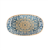 Alhambra 13" x 7.5" x h:1.5" Oval Decorated Vitrified Platter (1 each)