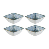 Bonna China Española 3.5" x 3.5" x h:1.25" 1 oz. Square Decorated Porcelain Ramekin (Set of 4)