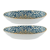Alhambra 6" x 4" x h:1" Organic Decorated Vitrified Platter (Set of 2)