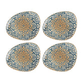 Bonna China Española 7.5" x 6" Organic Decorated Porcelain Plate (Set of 4)