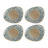 Alhambra 7.5" x 6" Organic Decorated Vitrified Plate (Set of 4)
