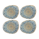 Alhambra 9.5" x 7.5" Organic Decorated Vitrified Plate (Set of 4)