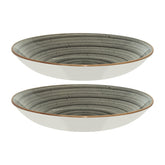 Bonna China Gris dia.10" h:2" 44 oz. Round Grey Porcelain Bowl (Set of 2)