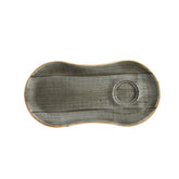 Bonna China Gris 10" x 4.75" Oval Grey Porcelain Saucer