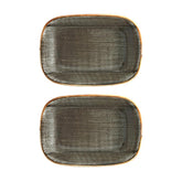 Space 6.5" x 4.5" x h:1.5" 12 oz. Rectangular Gray Vitrified Deep Plate (Set of 2)