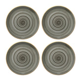 Space dia.6.75" Round Gray Vitrified Plate (Set of 4)