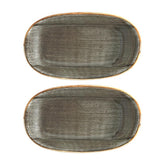 Bonna China Gris 7.5" x 4.25" x h:1" Oval Grey Porcelain Platter (Set of 2)
