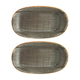 Space 7.5" x 4.25" x h:1" Oval Gray Vitrified Platter (Set of 2)