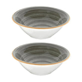 Space dia.8" h:2.5" 30 oz. Round Gray Vitrified Bowl (Set of 2)