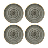 Bonna China Gris dia.8.25" Round Grey Porcelain Plate (Set of 4)
