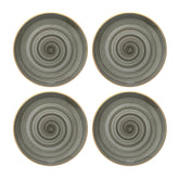 Bonna China Gris dia.10" Round Grey Porcelain Plate (Set of 4)