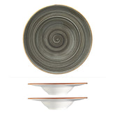 Space dia.10.75" h:2.25" 16 oz. Round Gray Vitrified Bowl (Set of 2)