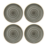 Space dia.12" Round Gray Vitrified Plate (Set of 4)