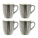Space dia.3.25" h:4.25" 11 oz. Round Gray Vitrified Mug (Set of 4)