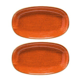 Terracota 7.5" x 4.25" x h:1" Oval Terracotta Vitrified Platter (Set of 2)