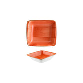 Bonna China Sienna 7.5" x 6.5" x h:2" 20 oz. Square Terracotta Porcelain Bowl
