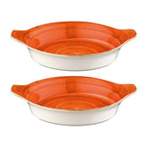 Terracota dia.7.5" h:1.5" Round Terracotta Vitrified Oven Dish (Set of 2)