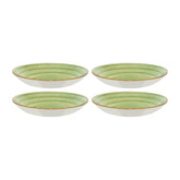 Bonna China Natura dia.9" h:2" 34 oz. Round Green Porcelain Bowl (Set of 4)