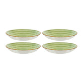 Therapy dia.9" h:2" 34 oz. Round Green Vitrified Bowl (Set of 4)