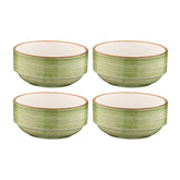 Bonna China Natura dia.5.5" h:2.5" 17 oz. Round Green Porcelain Bowl (Set of 4)