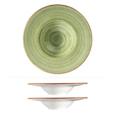 Therapy dia.11" h:2.5" 14 oz. Round Green Vitrified Bowl (Set of 2)