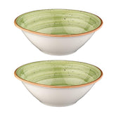 Bonna China Natura dia.8" h:2.5" 30 oz. Round Green Porcelain Bowl (Set of 2)