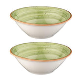 Therapy dia.8" h:2.5" 30 oz. Round Green Vitrified Bowl (Set of 2)