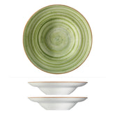 Therapy dia.10.75" h:2.25" 16 oz. Round Green Vitrified Bowl (Set of 2)