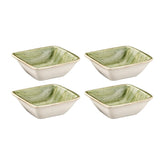 Therapy 3.5" x 3.5" x h:1.25" 1 oz. Square Green Vitrified Ramekin (Set of 4)