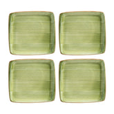 Bonna China Natura 6.25" x 5.75" Square Green Porcelain Plate (Set of 4)