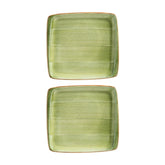 Bonna China Natura 8.5" x 8" Square Green Porcelain Plate (Set of 2)