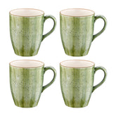 Therapy dia.3.25" h:4.25" 11 oz. Round Green Vitrified Mug (Set of 4)