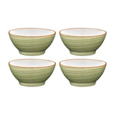 Therapy dia.4.75" h:2.25" 10 oz. Round Green Vitrified Bowl (Set of 4)