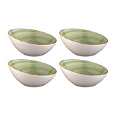 Therapy dia.6.5" h:3" 12 oz. Round Green Vitrified Bowl (Set of 4)
