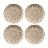 Bonna China Earth dia.6.75" Round Brown Porcelain Plate (Set of 4)